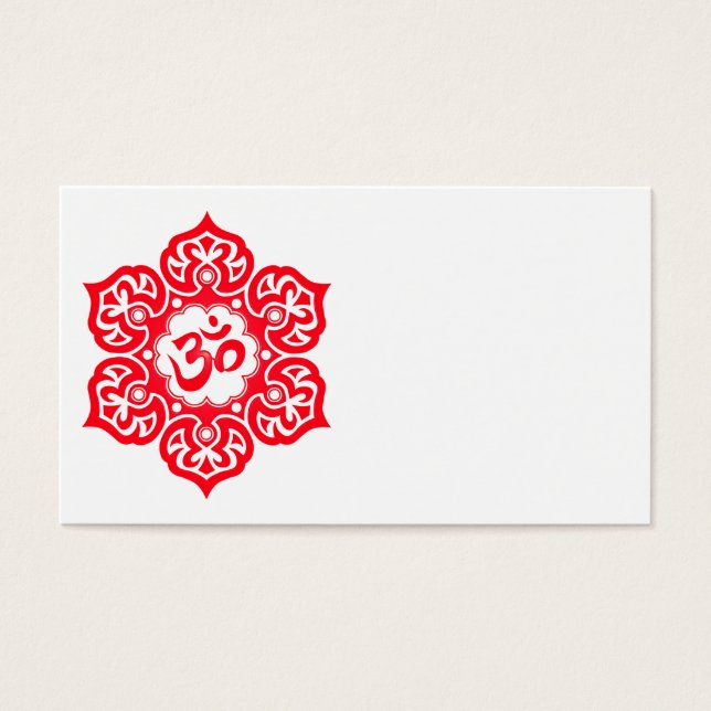 Cartes De Visite Om de fleurs rouges Lotus (Devant)
