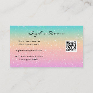 Cartes de visite opale iridescente pastel
