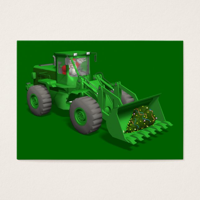 Cartes De Visite Opérateur du bulldozer du Père Noël (Devant)