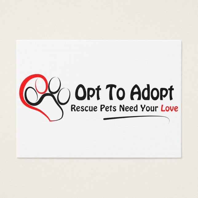 Cartes De Visite Opter Pour L'Adoption (Devant)