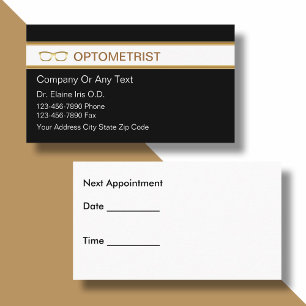 Cartes de visite optométristes