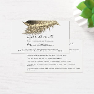 Cartes De Visite Or blanc de maquillage de mèches d'instructions de