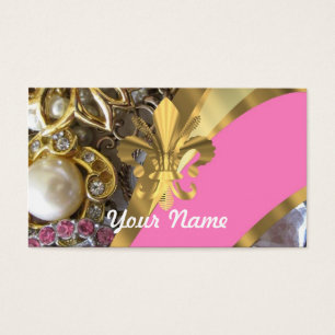 Cartes De Visite Or bling fleur de lys