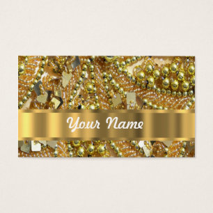 Cartes De Visite Or élégant bling