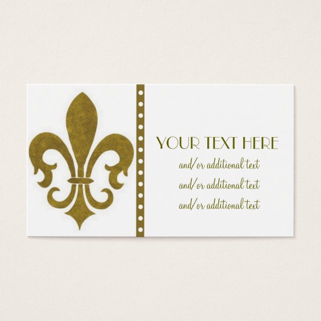 Cartes De Visite Or Fleur De Lis (Devant)