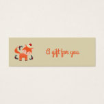 Cartes De Visite Orange Fox In Santa Hat Whimsical Christmas Cadeau<br><div class="desc">Un charmant carte de visite maigre à thème de noël avec une touche rétro. Illustration d'un renard orange mignon, portant un chapeau de santa rouge entouré de décorations saintes de noël. Le texte sur le devant dit : un cadeau pour vous. Sur le dos il dit Joyeux Noël et votre...</div>