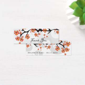 Cartes De Visite Orange Hibiscus Tourne Tropical Mariage Tags cadea