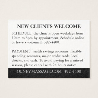 Cartes De Visite Orange, Noir, Blanc pour Massage et Esthétique