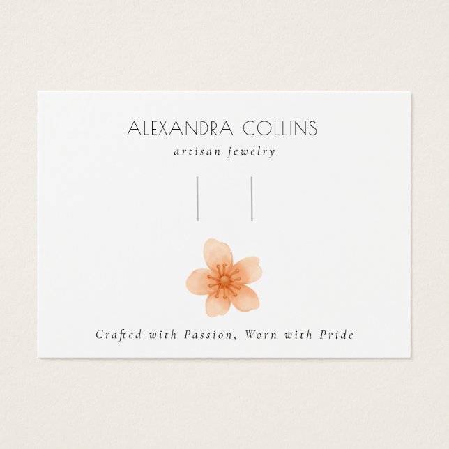 Cartes De Visite Orange Sakura Blossom Hairclip Barrette Display  (Devant)