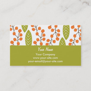 Cartes de visite oranges de baies