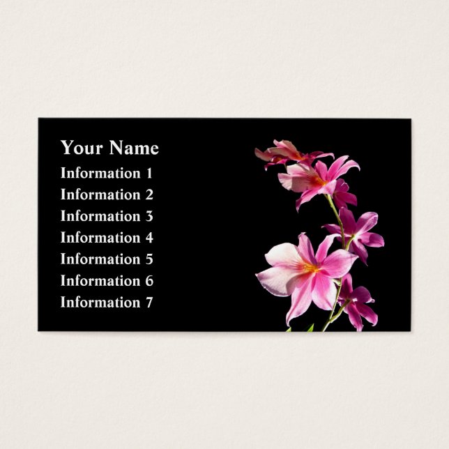 Cartes De Visite Orchidée rose. (Devant)
