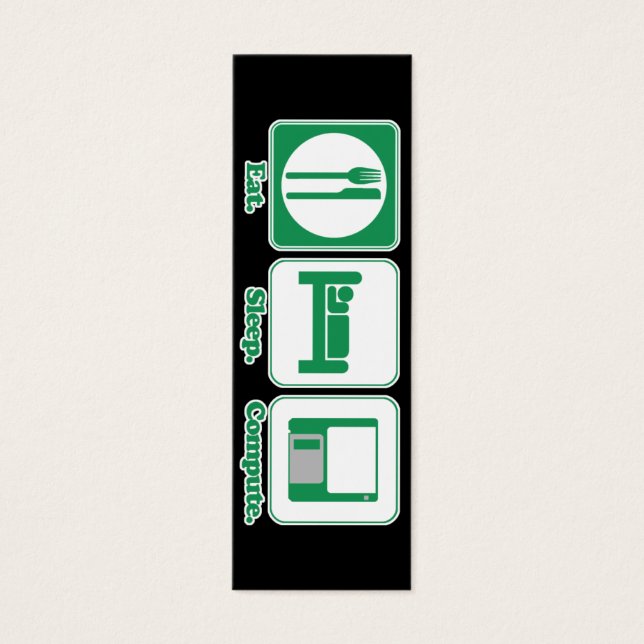 Cartes De Visite ordinateur de sommeil (vert) signet (Devant)