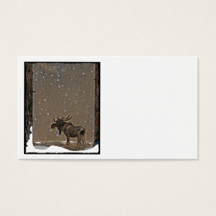 Cartes De Visite Orignaux dans la neige