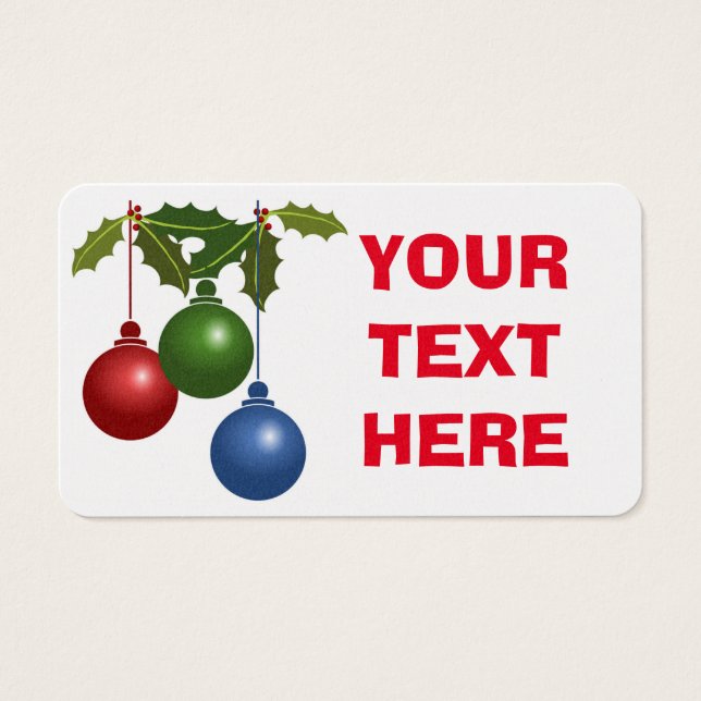 CARTES DE VISITE ORNAMENTS DE NOËL (Devant)