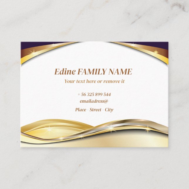 Cartes de visite ors noir luxe (Devant)