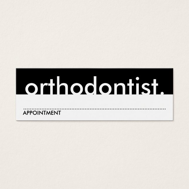 Cartes De Visite orthodontiste. (Carte de rendez-vous) (Devant)