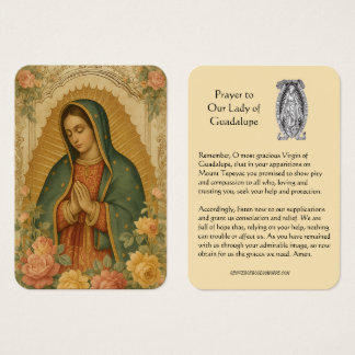 Cartes De Visite Our Lady of Guadalupe Prayer Holy Card