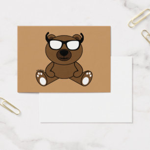 Cartes De Visite Ours brun frais personnalisable avec des lunettes