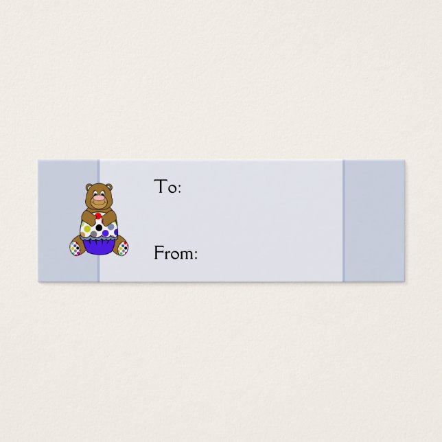 Cartes De Visite Ours Polkadot Bleu Et Brown (Devant)
