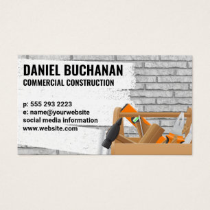 Cartes De Visite Outils de menuiserie Mur en briques peintes
