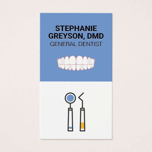 Cartes De Visite Outils dentaires | Icône Teeth (Devant)