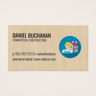 Cartes De Visite Ouvrier du bâtiment   Arrière - plan bois