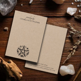 Cartes De Visite Pagan Wiccan Pentacle Bijoux à oreille Kraft