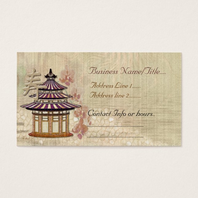 Cartes De Visite Pagode Rose Média mixte Oriental (Devant)