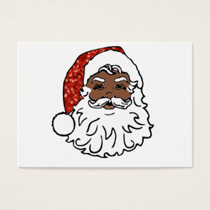 Cartes De Visite paillettes noir santa claus