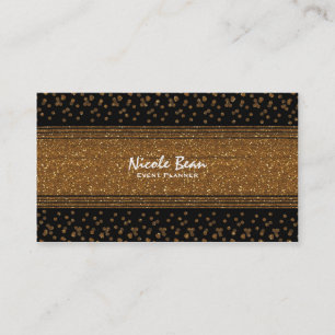 Cartes de visite Paillettes Or Brossé Faux Noir