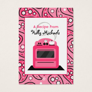 Cartes De Visite Paisley rose et rétro recette de fourneau