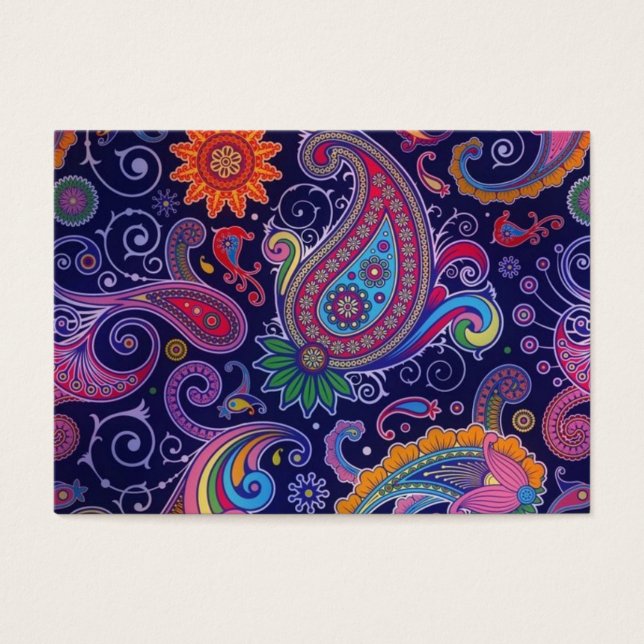 Cartes De Visite Paisley violet rose (Devant)