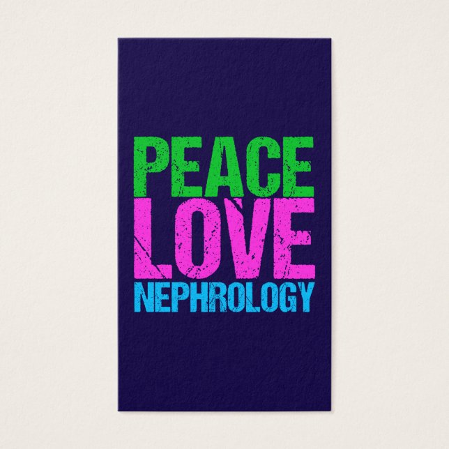 Cartes De Visite Paix amour néphrologie verticale (Devant)