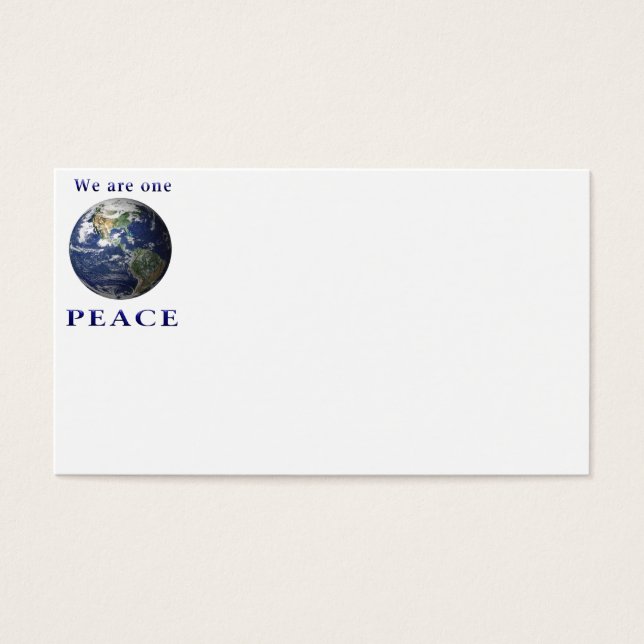 Cartes De Visite Paix sur terre (Devant)