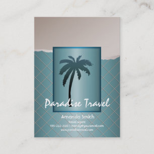 Cartes de visite Palmier Bleu sarcelle