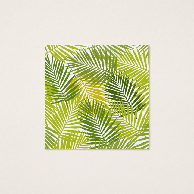 Cartes De Visite Palmier tropical vert motif feuille (Devant)