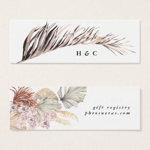 Cartes De Visite Pampas Grass Floral Jungle Registre Insertion Cart