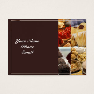 Cartes De Visite Panneau de quatre desserts sur brun chocolat