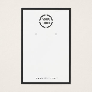 Cartes De Visite Panneau d'oreille blanche à la bordure noire