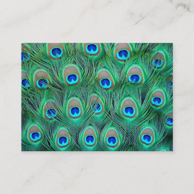 Cartes de visite Paon Bleu sarcelle (Devant)