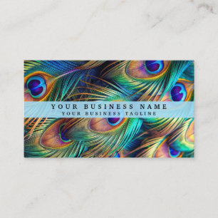 Cartes de visite Paon Colorées