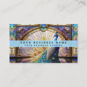 Cartes de visite Paon en Verre Coloré