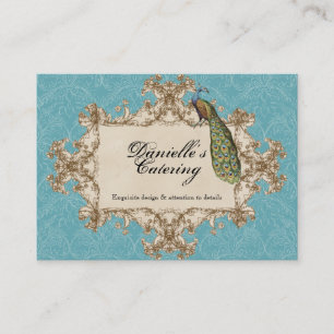 Cartes de visite - paon et gravure à l'eau-forte