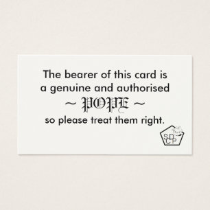 Cartes De Visite Pape Card