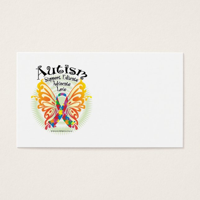 Cartes De Visite Papillon autiste 3 (Devant)