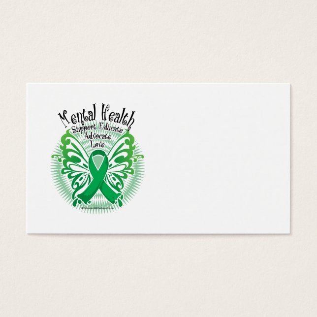 Cartes De Visite Papillon de santé mentale 3 (Devant)