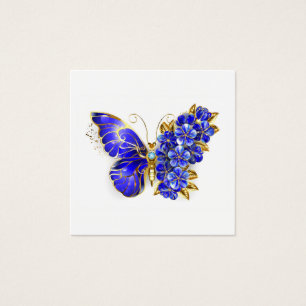 Cartes De Visite Papillon de saphir de fleur