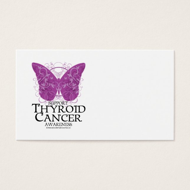 Cartes De Visite Papillon du cancer de la thyroïde (Devant)