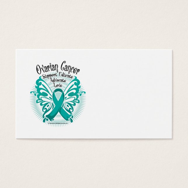 Cartes De Visite Papillon du cancer de l'ovaire 3 (Devant)