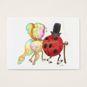 Cartes De Visite papillon et coccinelle petite Saint-Valentin